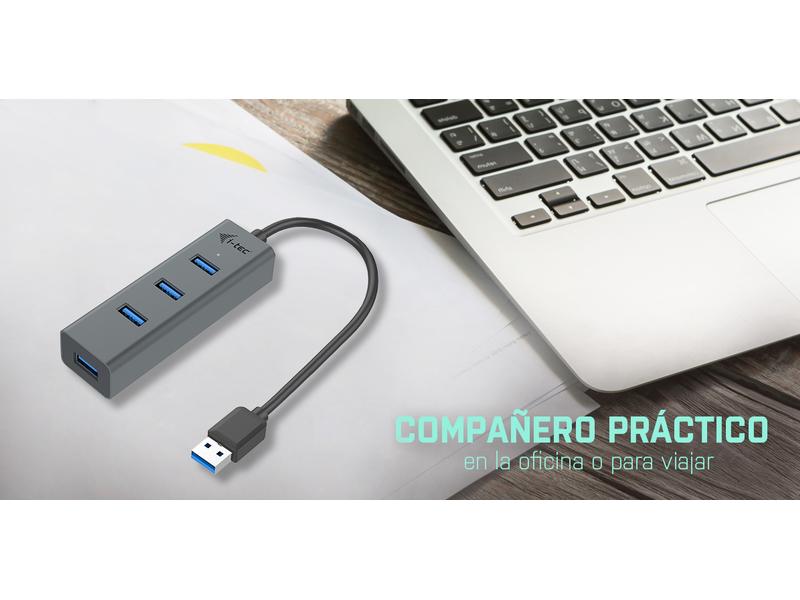 i-tec USB-Hub USB-A Metal 4x USB 3.0 4-Port USB-Hub mit Metallgehäuse