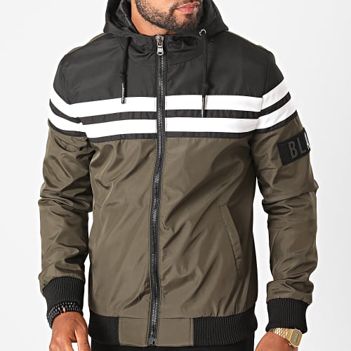 Veste Zippée Capuche S3165 Vert Kaki Noir