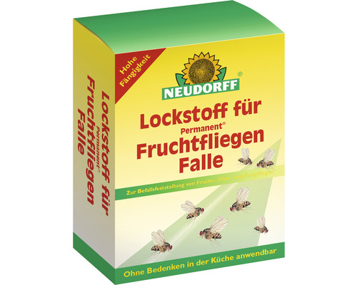Neudorff Permanente Lokstof voor Fruitvliegenvallen, 2 x 30 ml portieflessen