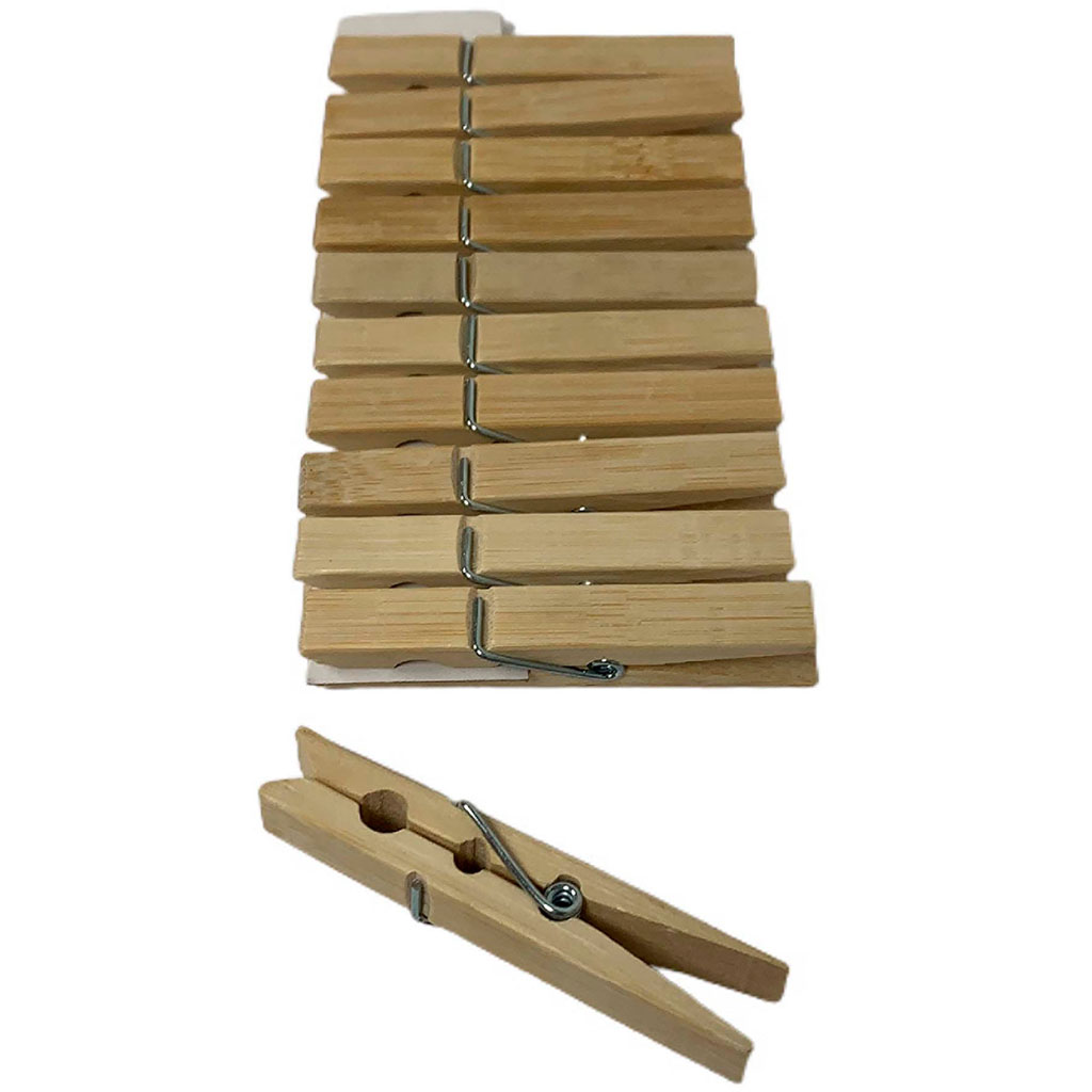 Lot de 24 pinces à linge en bambou 7.2cm