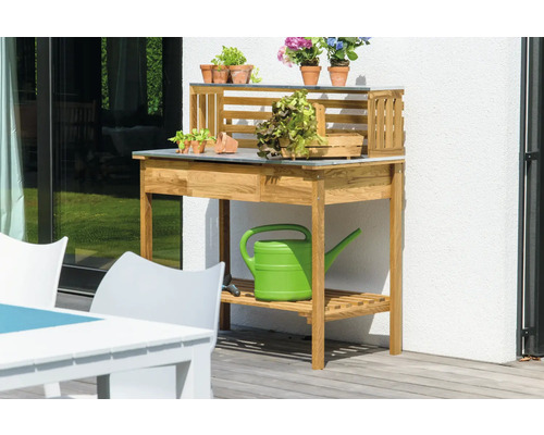 dobar XXL plantentafel met lade 117 x 62 x 124 cm eiken