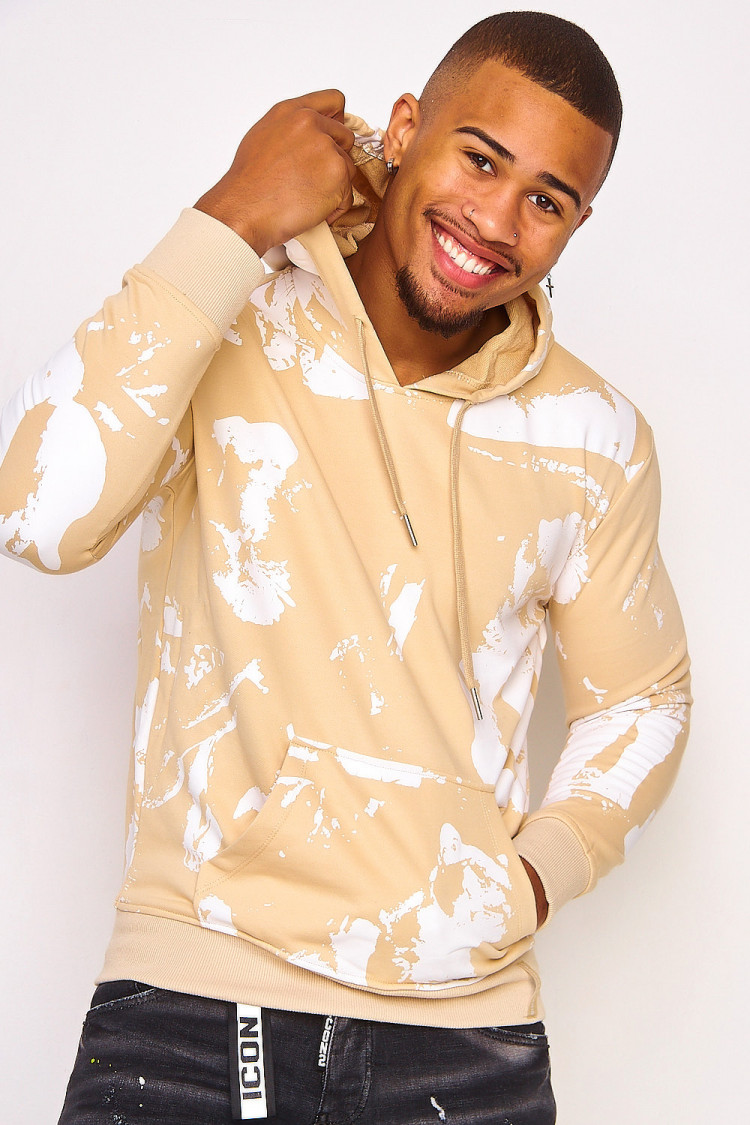 Sweat à capuche beige tâché / Project X - 2120200