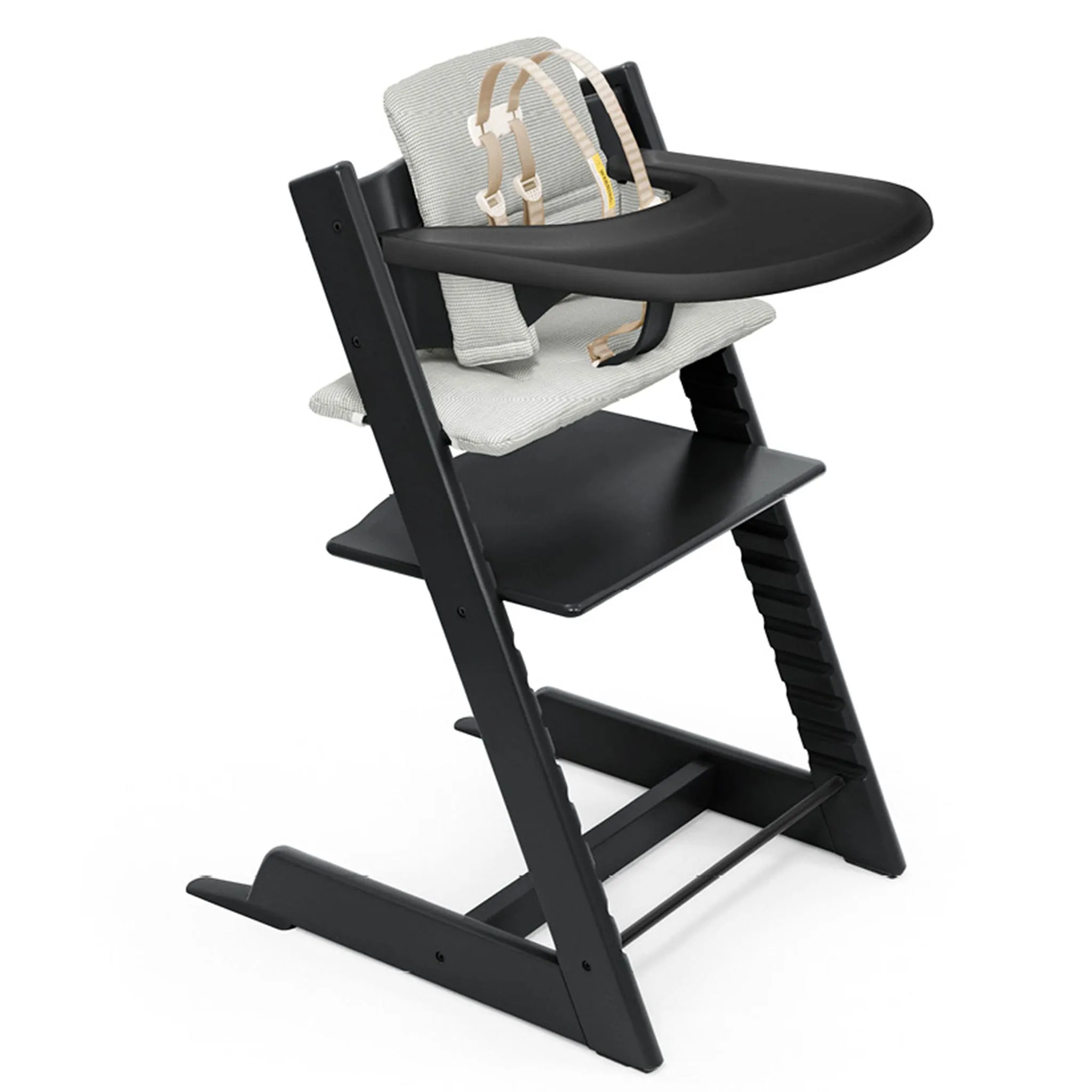 Stokke Chaise Haute Tripp Trapp® + Coussin avec Cabaret Tripp Trapp® -  Noir