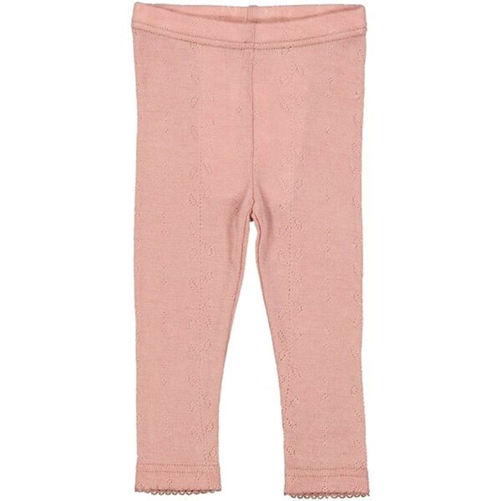 Wool Pointelle Burnt Rose Leggings - MarMar