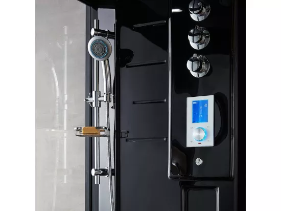 Cabine douche hammam Boreal® H-DUO Black Edition 90*115*220H