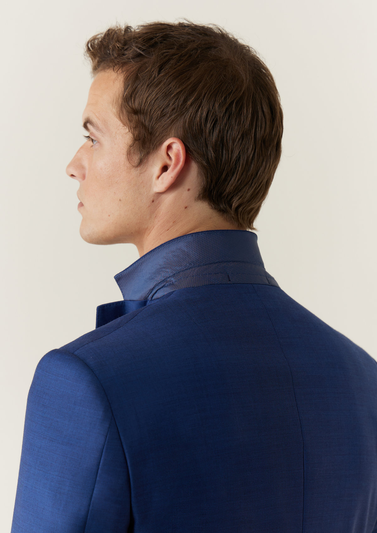 Costume 2 pièces Slim en laine unie bleu cobalt