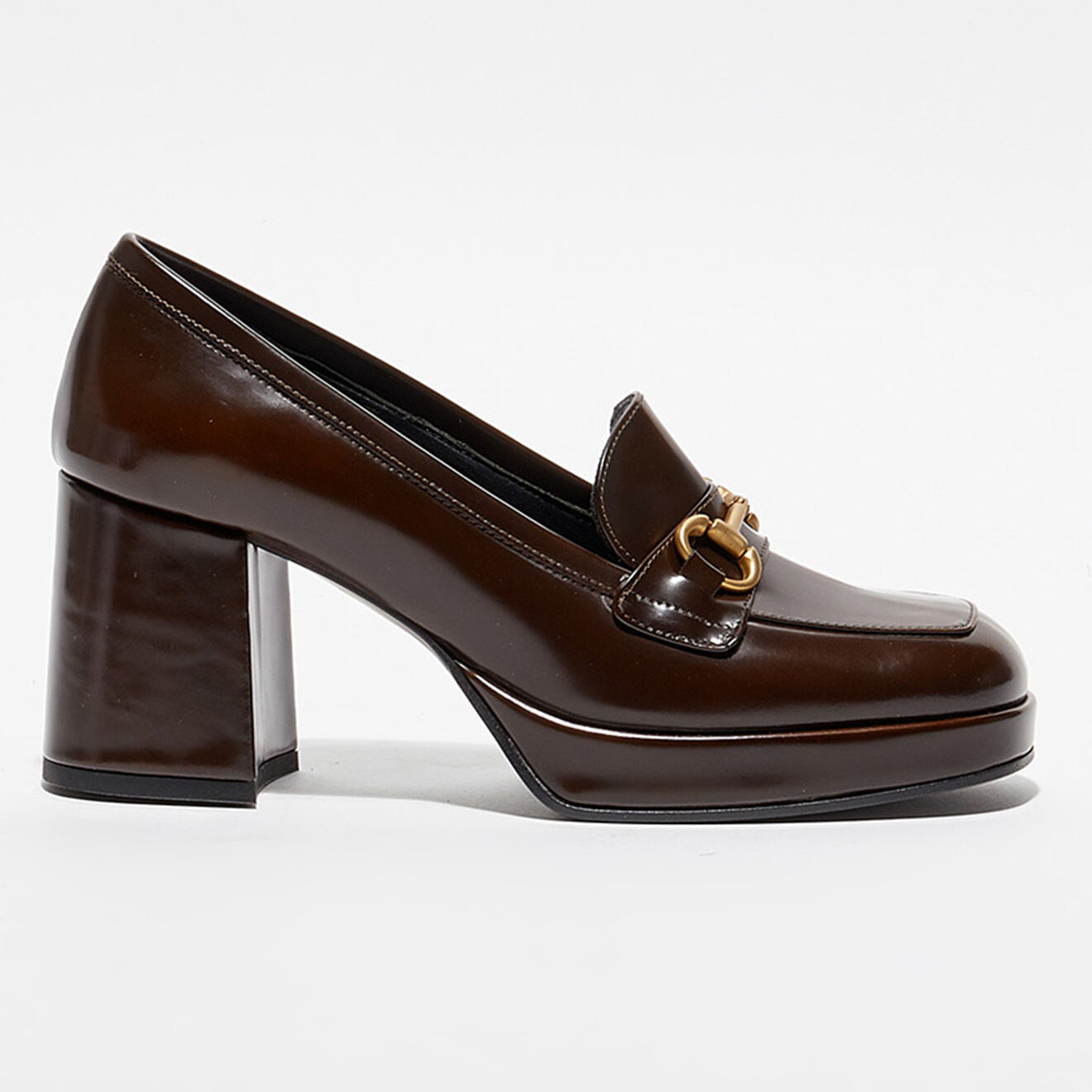 Garrice Lab Mocassins en Cuir Kad marron - Talon 8 cm