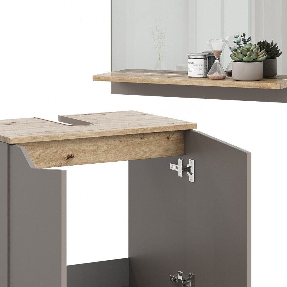 Vicco Badmöbel-Set Marelle Greige Eiche 2 Teile