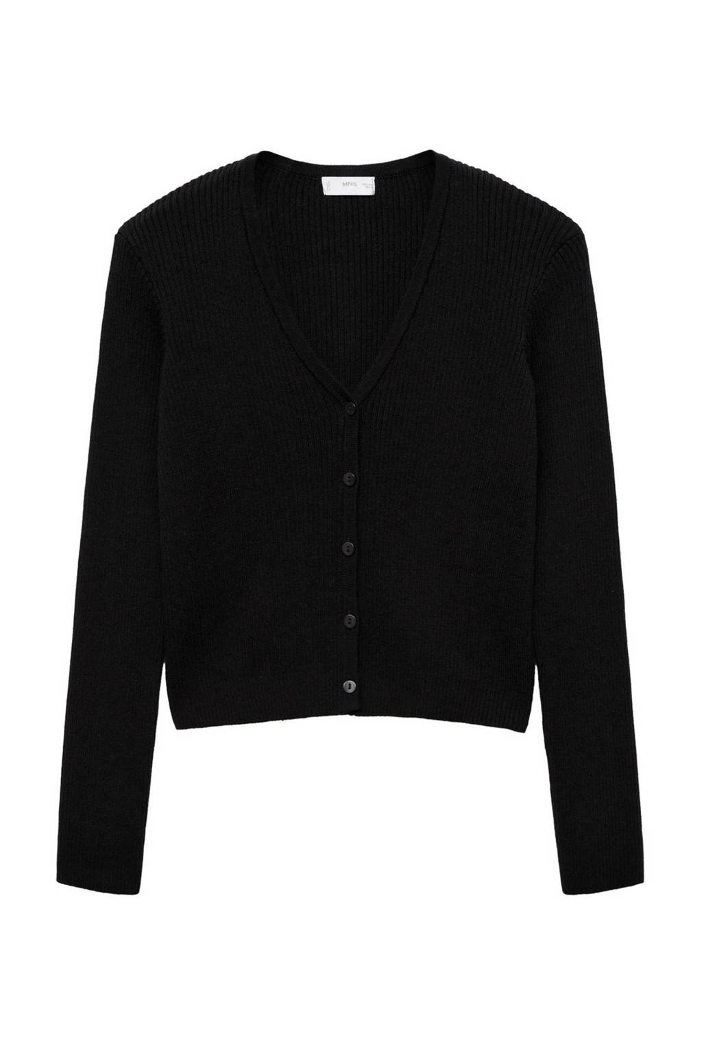 MANGO TEEN fijngebreid vest zwart