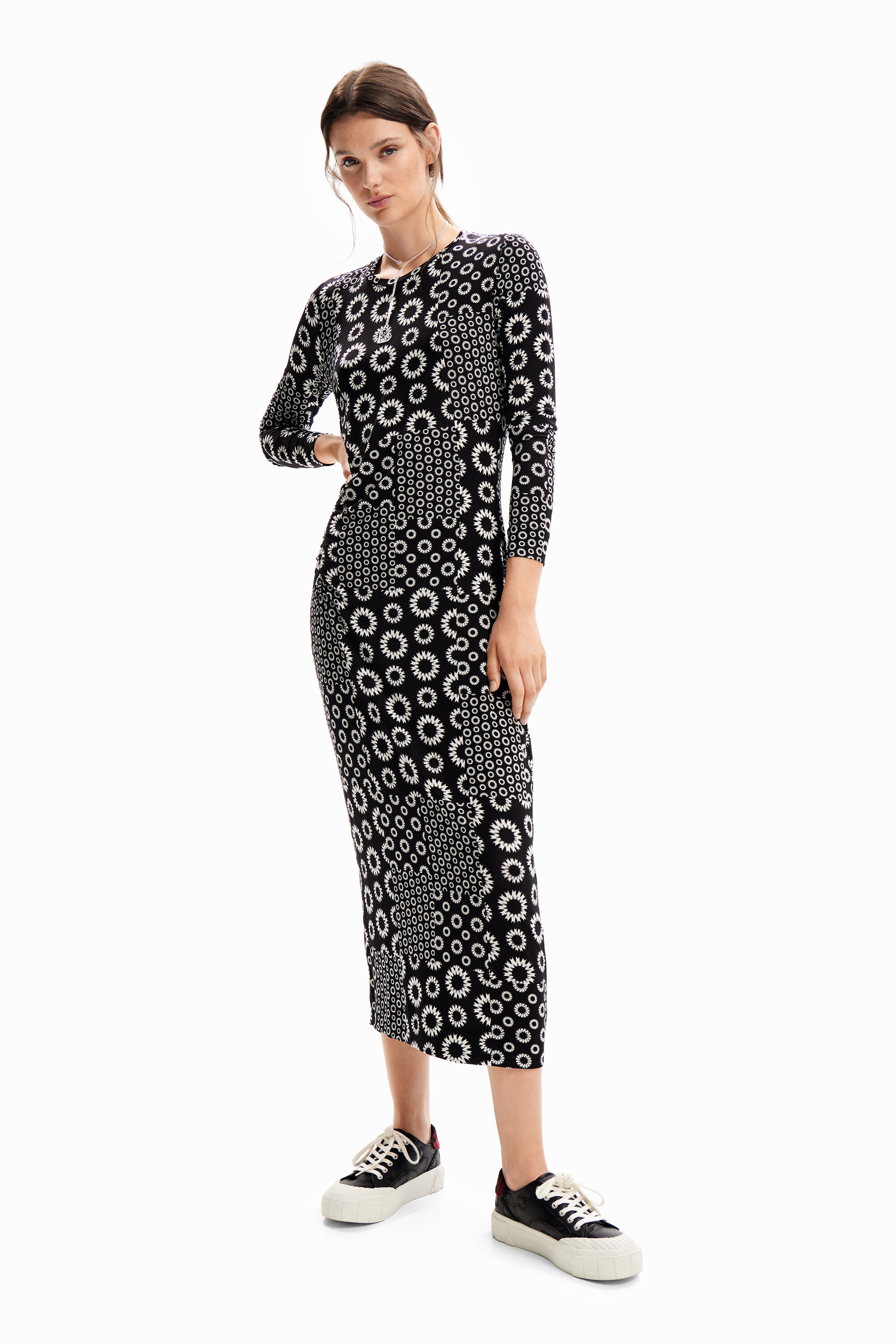 Robe midi ajustée patchwork