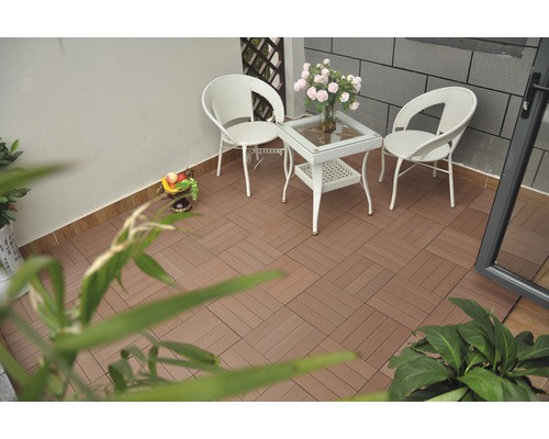 Konsta WPC kliktegel 30 x 30 cm, bruin