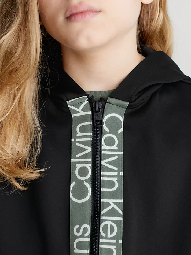 Moletom com zíper frontal e modelagem relaxada com logo