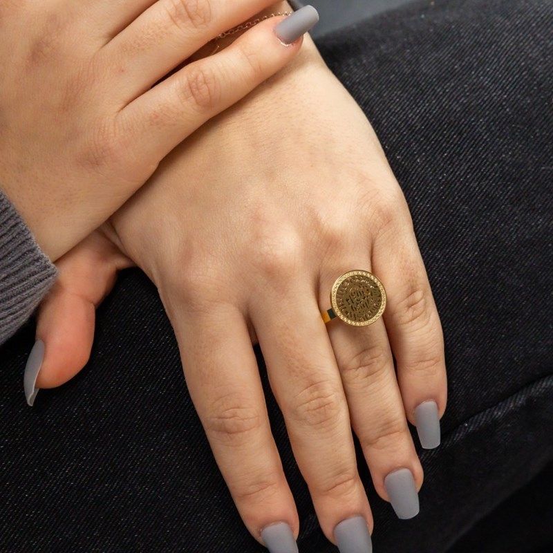 Bague Femme Acier Dorée