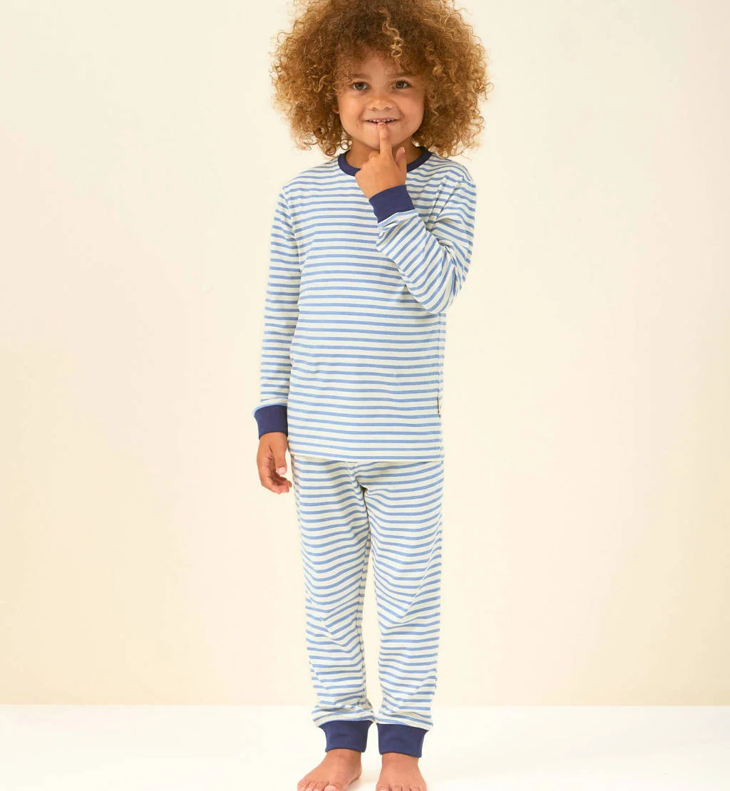 Little Label gestreepte pyjama blauw/wit
