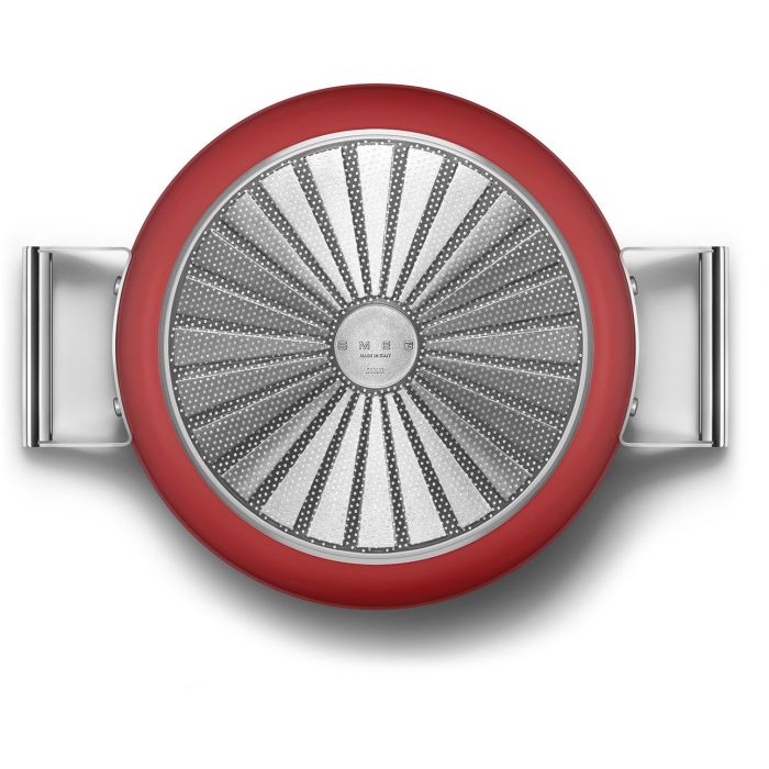 SMEG Schmorpfanne mit Deckel 28 cm CKFD2811RDM Rot