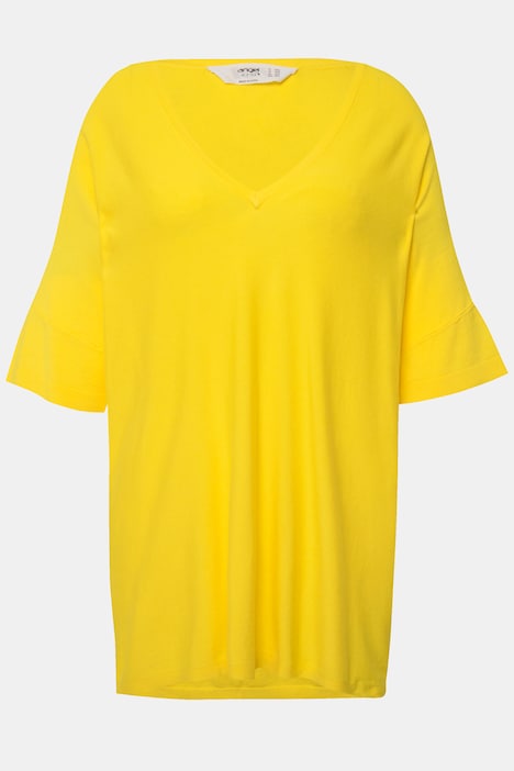 Pullover, oversized, Feinstrick, V-Ausschnitt, Langarm