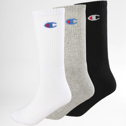 Lot De 3 Paires De Chaussettes Y08QG Noir Gris Blanc