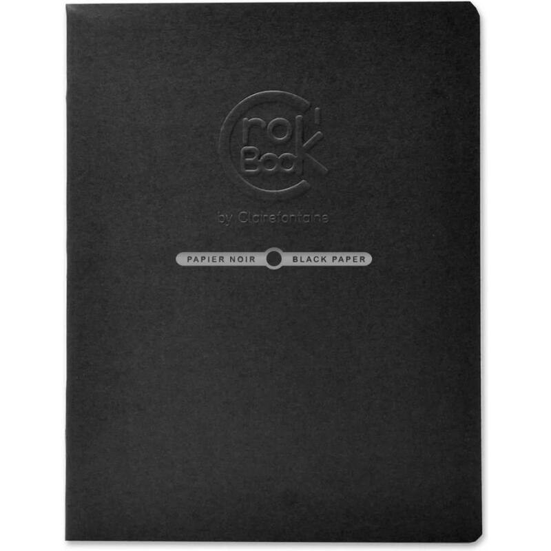 Crok'Book carnet piqué 20F 17x22cm 120g papier noir F - Noir