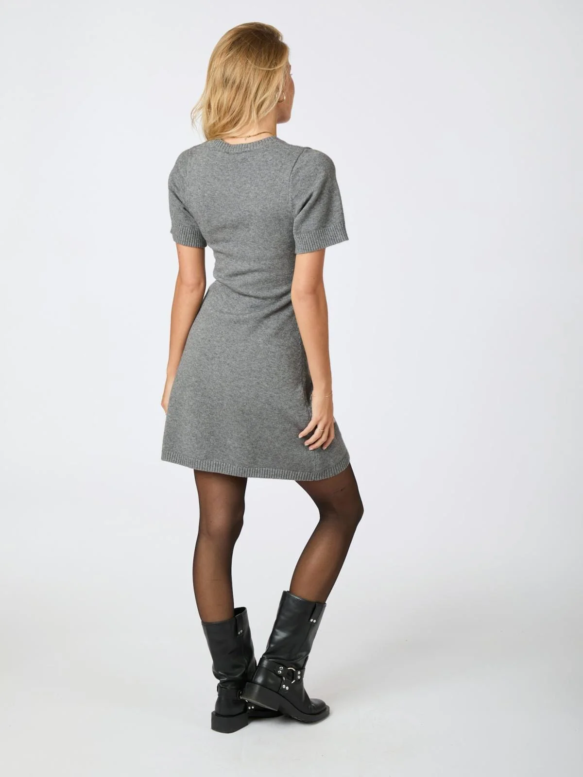 Neo Noir Elise Knit Dress dark grey melange