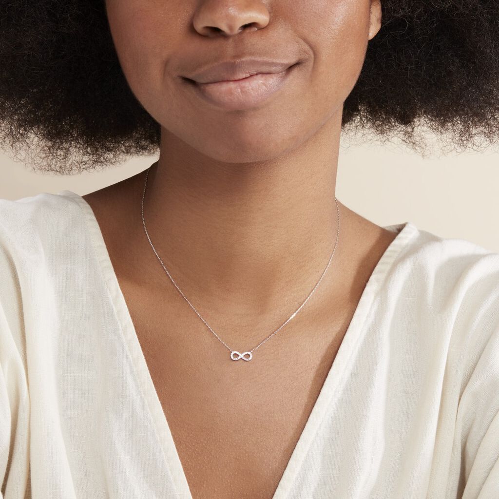 Collier Infini Empierre Or Blanc Diamant