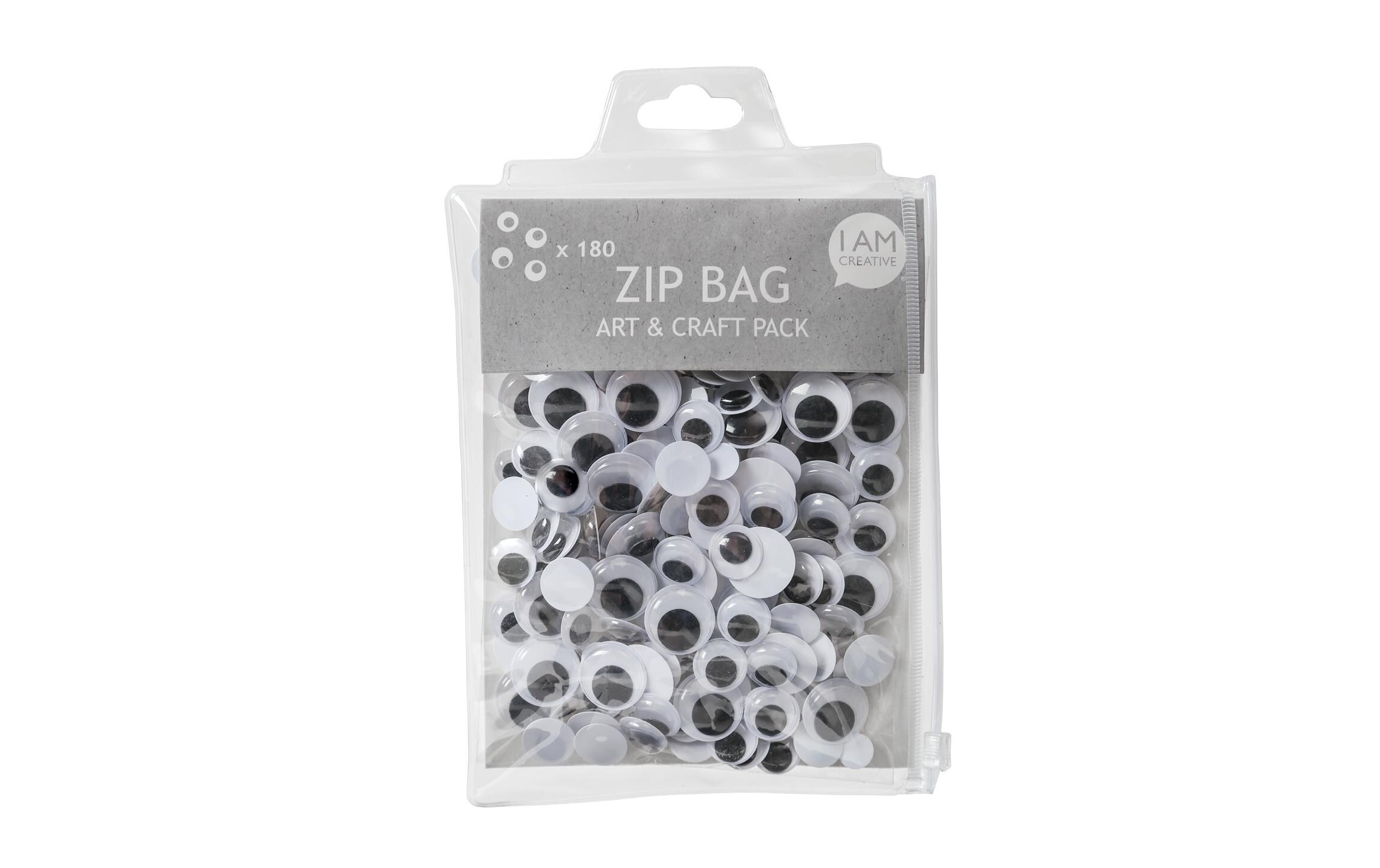 Wackelaugen Zip Bag 180-teilig, 10 - 20 mmWackelaugen
