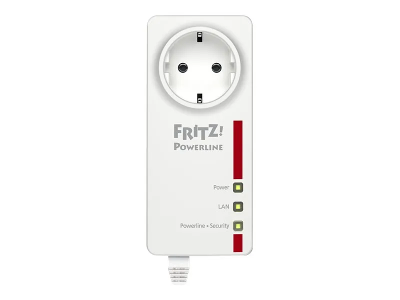 AVM FRITZ!Powerline 1220E - Powerline-adaptersæt 1GbE, HomePlug AV (HPAV) 2.0, IEEE 1901 - kan sluttes til vægstik (pakke med 2)