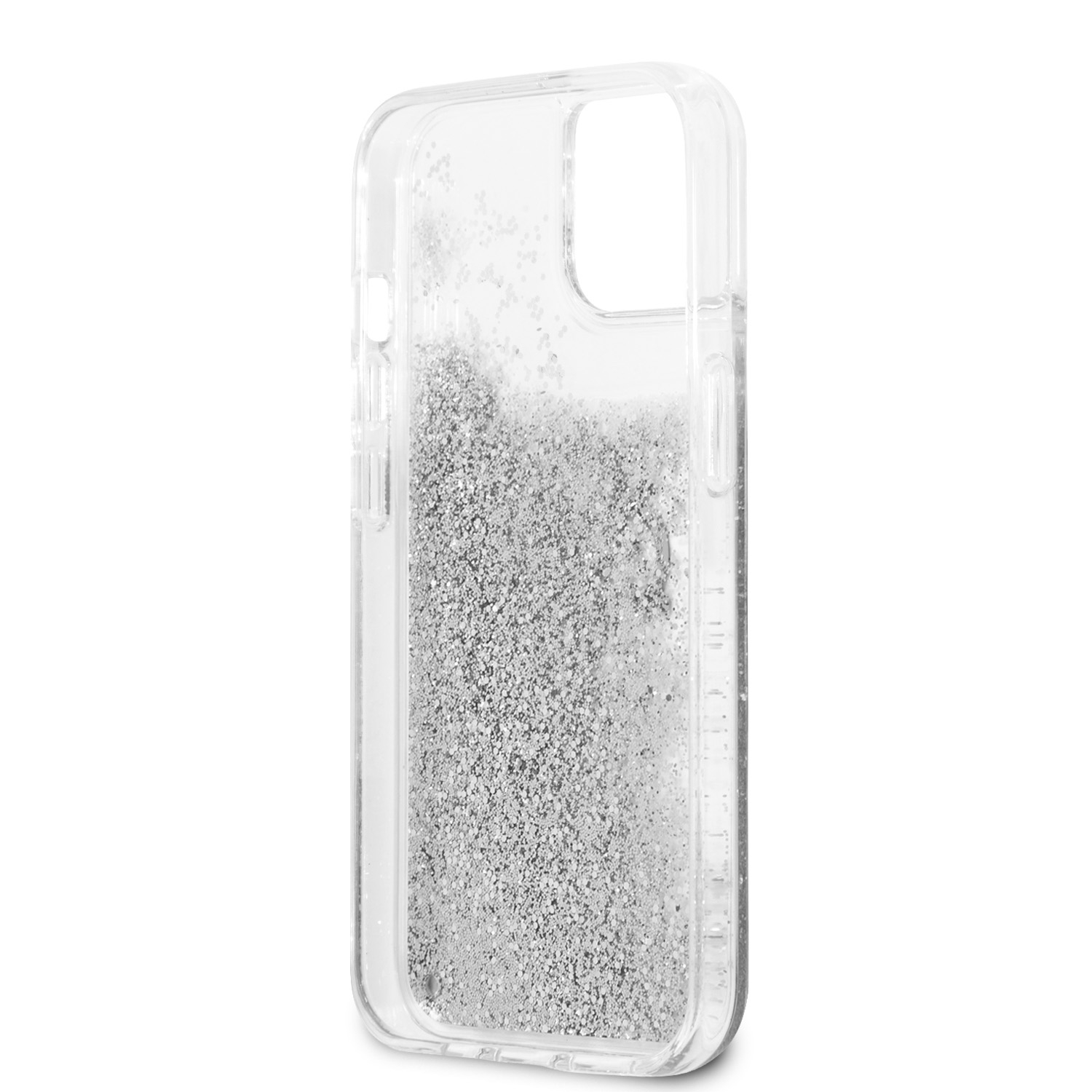 iPhone 13 Hardcase Hülle Liquid Glitter Big 4G (GUHCP13MLG4GSI) - Silber / Transparent