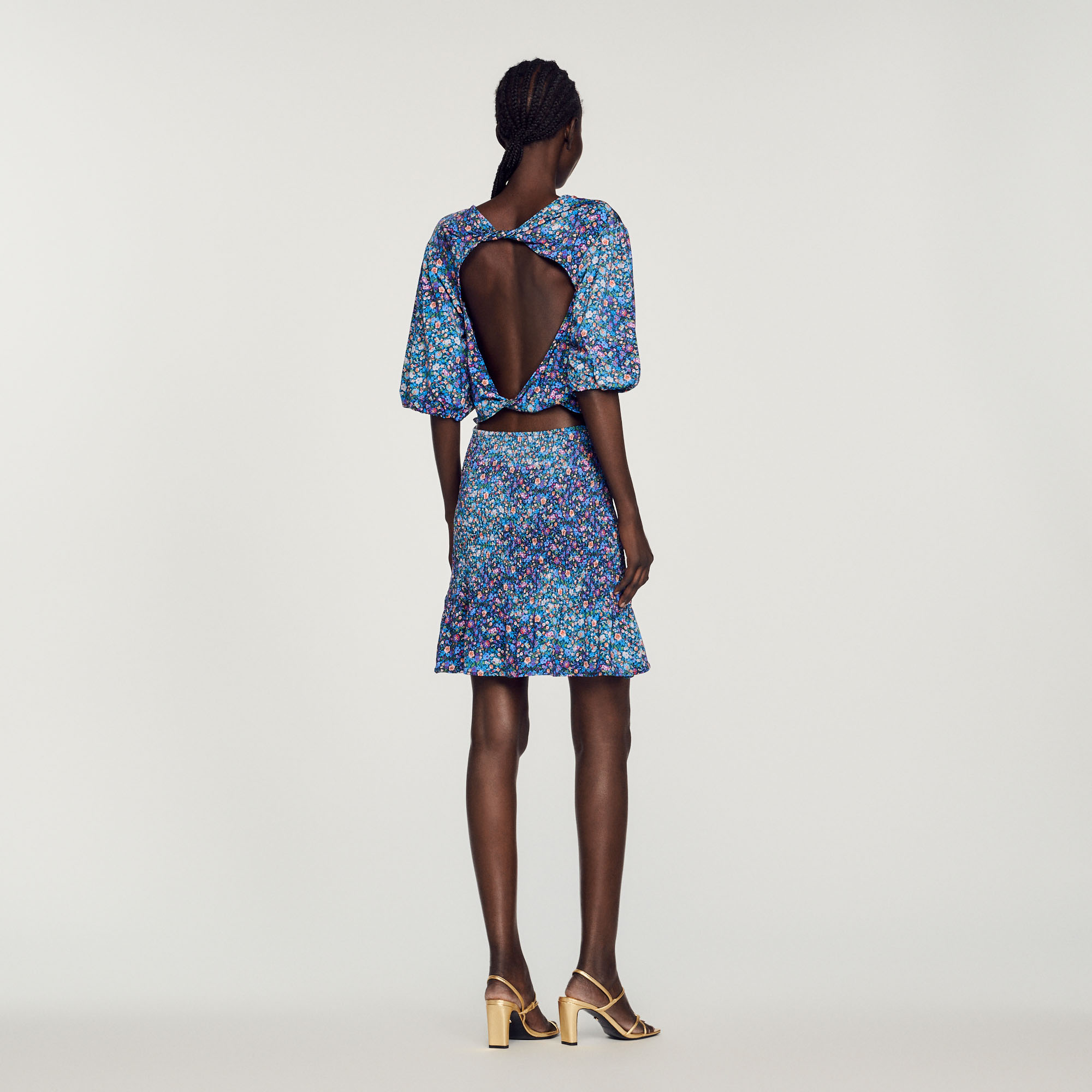 Robe courte imprime fleuri