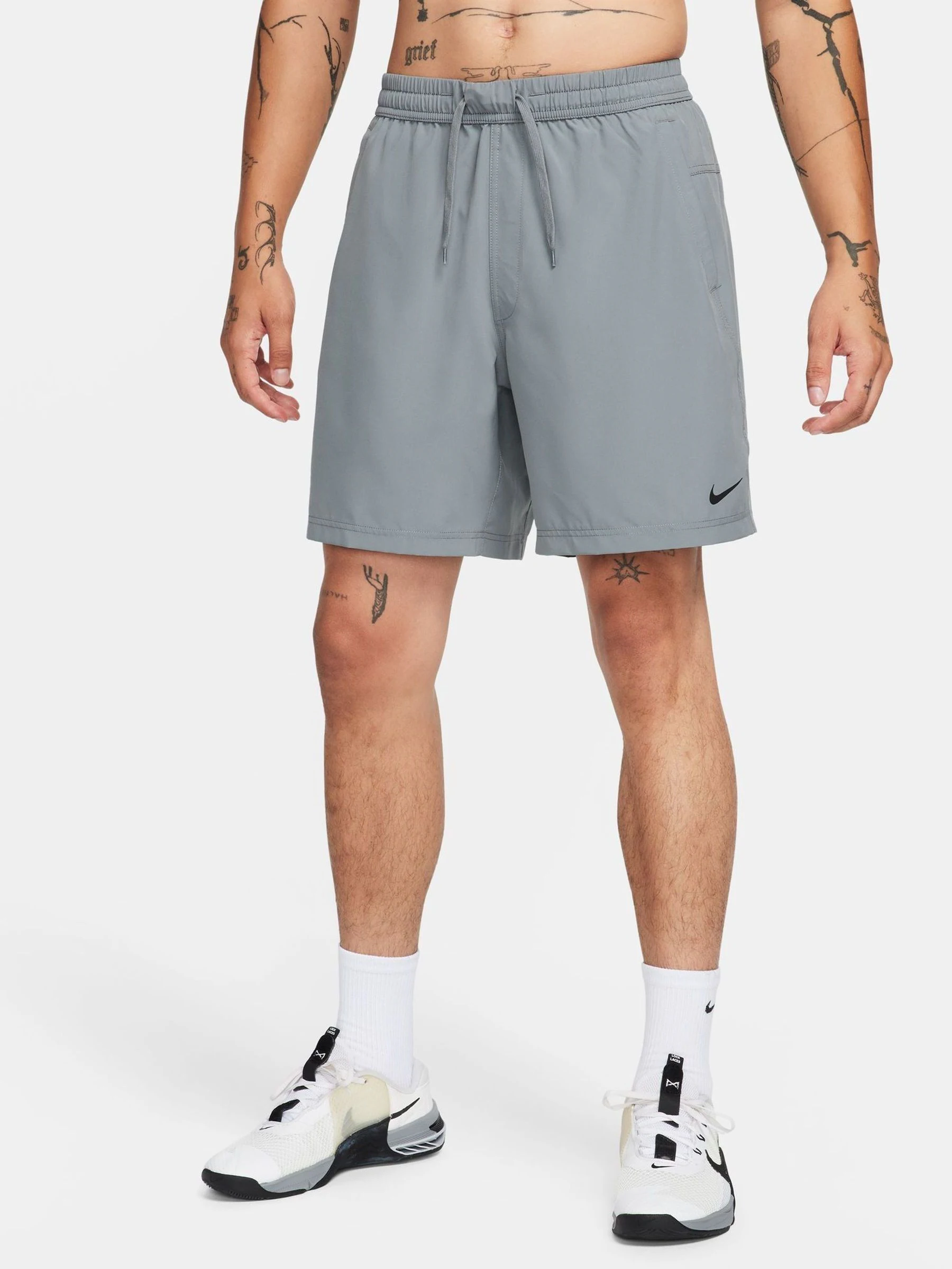 Grijs - Nike Dri-FIT Form 7 Inch niet-gevoerde trainingsshorts
