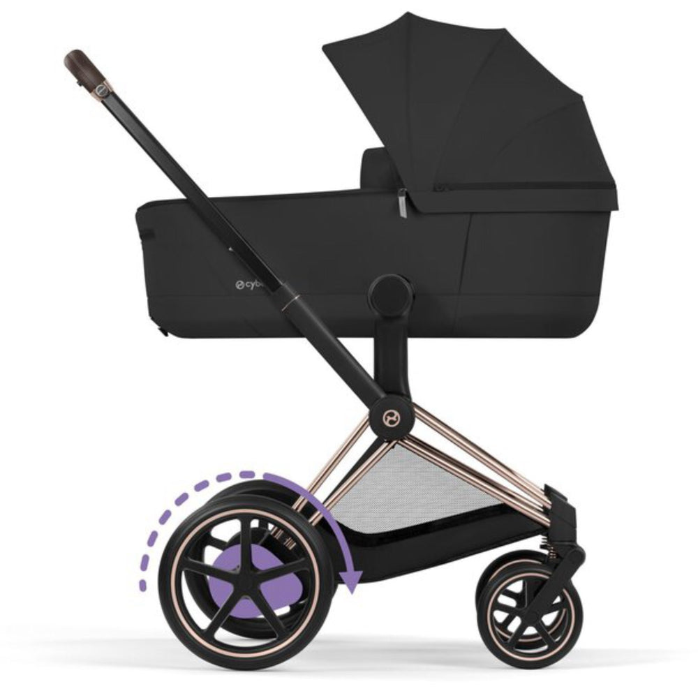 Køb Cybex Sepia Black/Black Epriam Comfort Rosegold Inklusiv Foldbar Liggedel