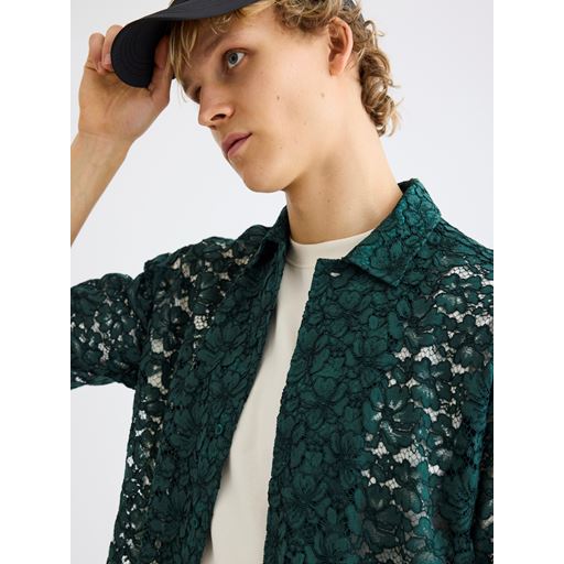 Woodbird Banks Lace Skjorte, Sports Green, XL