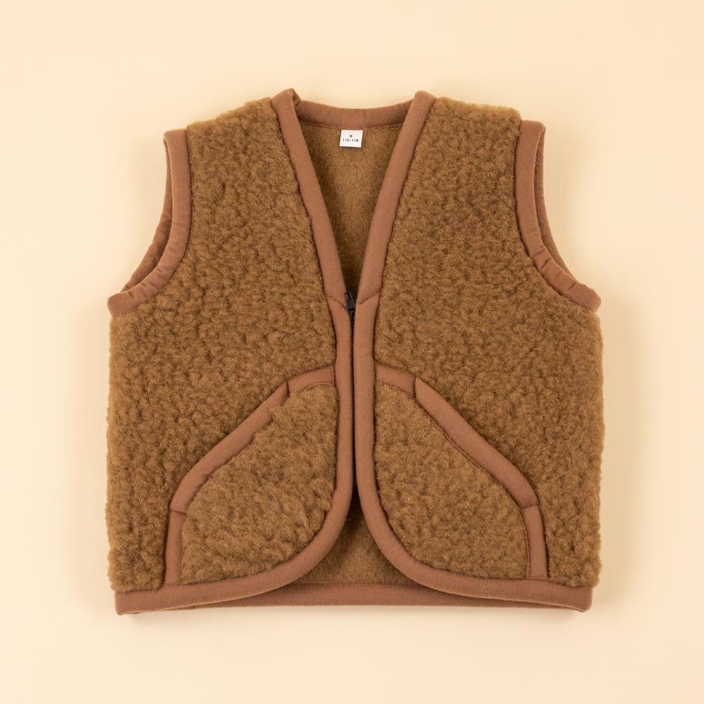 Moonrise kids wollen vestje met rits bruin