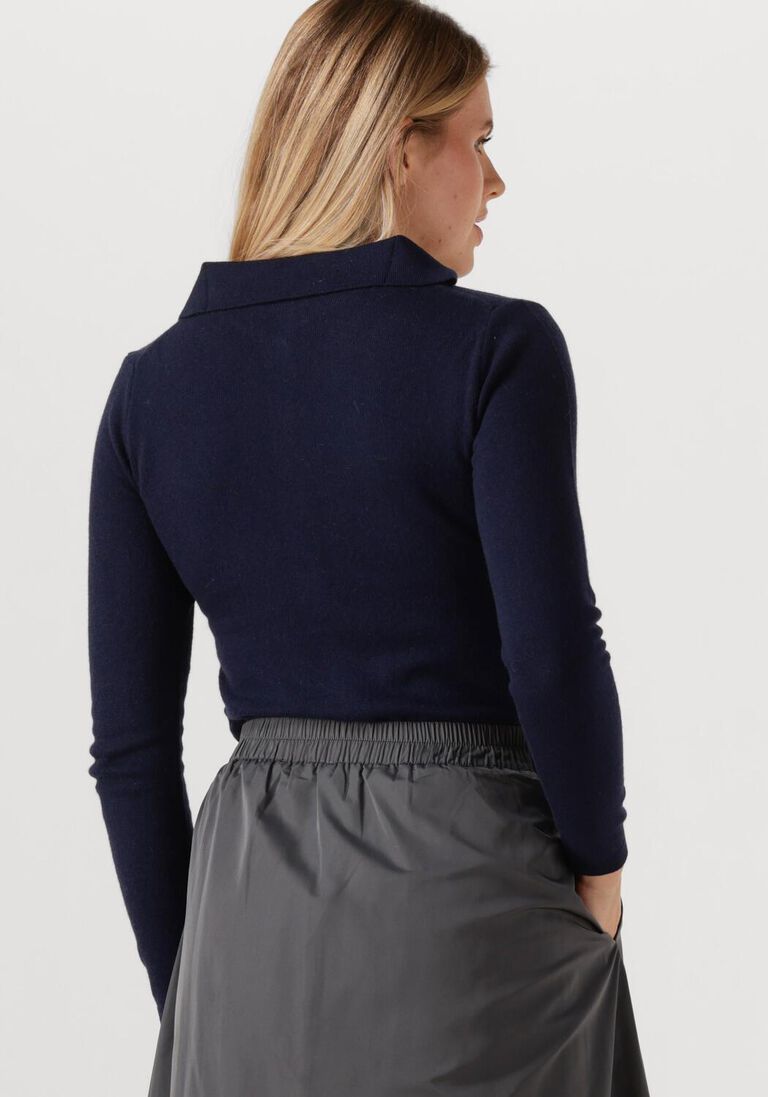donkerblauwe resort finest vest polo short cardigan