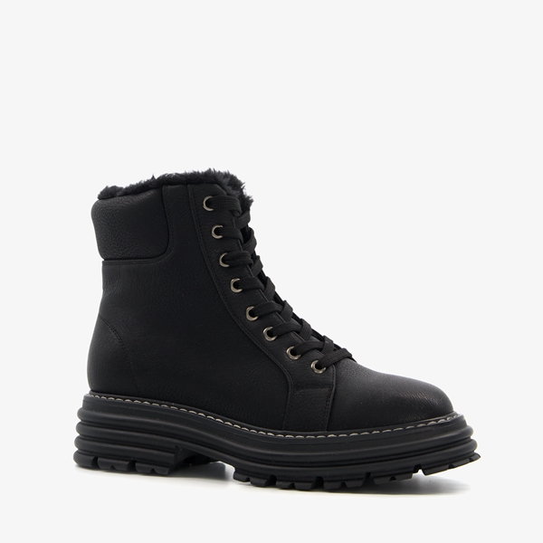 Blue Box dames veterboots met teddy voering
