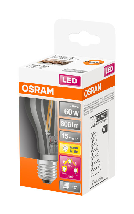 Osram LED Star+ Classic dæmpbar 7 W (60 W) E27