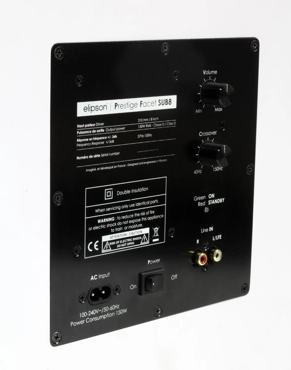 Elipson Prestige Facet Sub8 Noir Caissons de basses