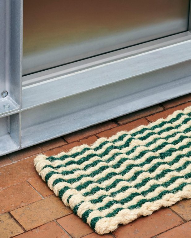 Hay Coco deurmat Stripe 40x80 Dark Green/White