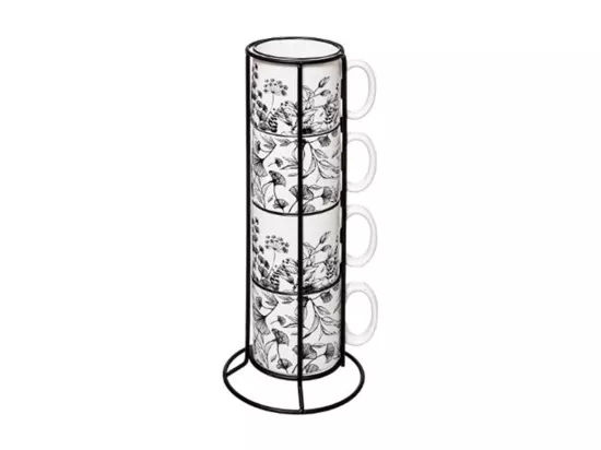 Lot de 4 Mugs sur Rack 