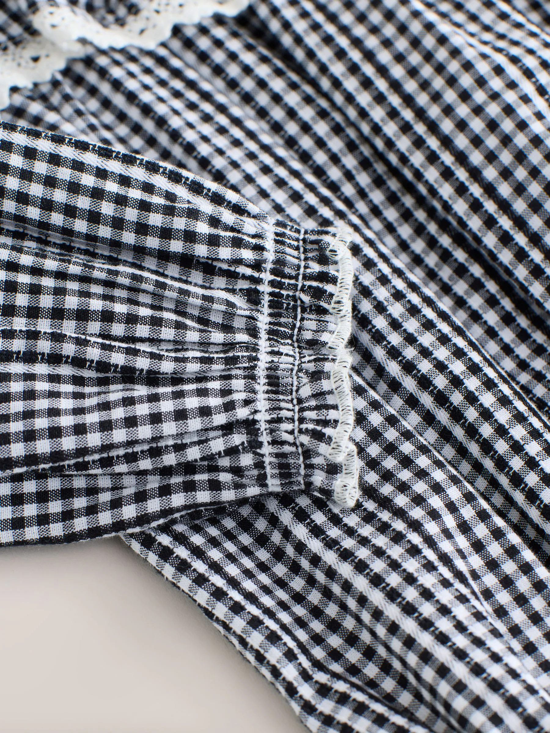 Grijs/wit met gingham-ruitje - Babyrompers met bloemenprint Set 2 -delig met maillot (0mnd -3jr)