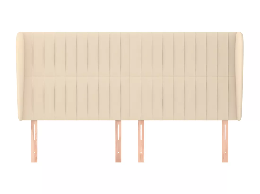 Tête de lit avec oreilles Crème 163x23x118/128 cm Tissu