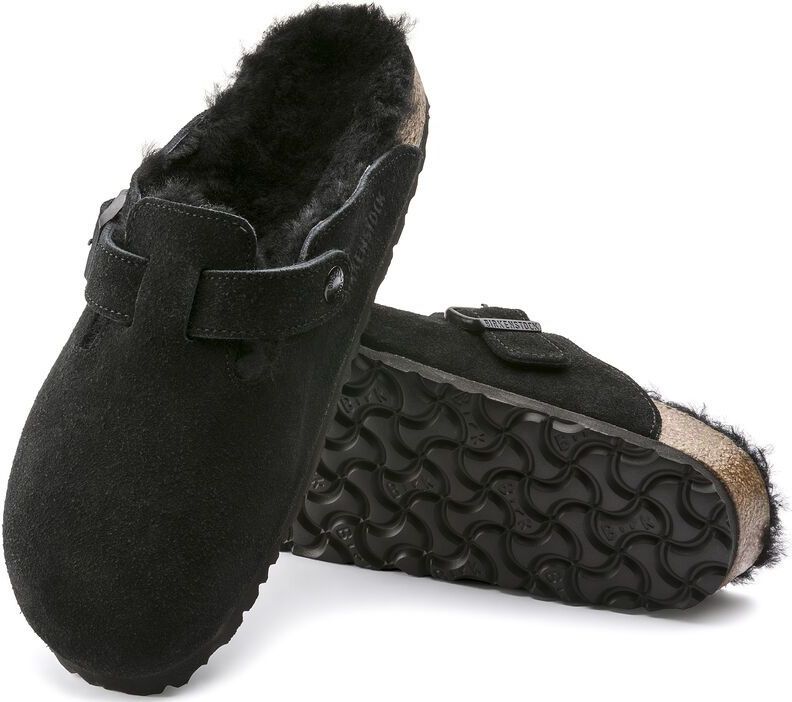 Birkenstock - Boston Shearling - Muiltjes - Zwart - Suède