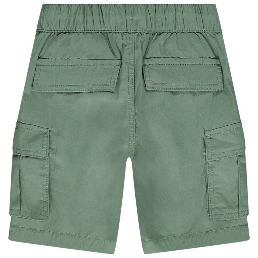 Bermuda cargo uni en popeline pour garçon - Kaki
