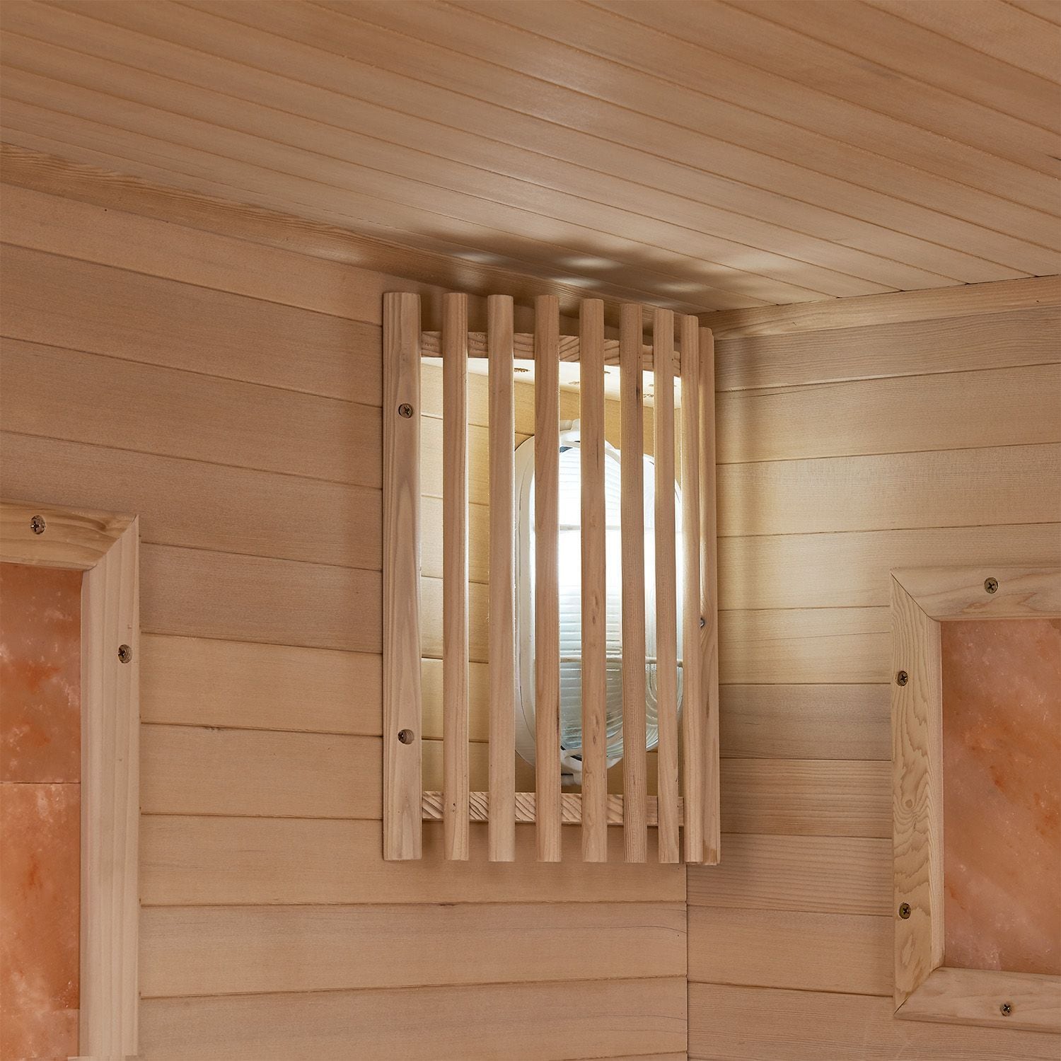 Vorbestellung: Artsauna Saunakabine Vantaa 175 mit Salzstein - Indoor Sauna für 4 Personen, 8 kW Ofen, Glasfront