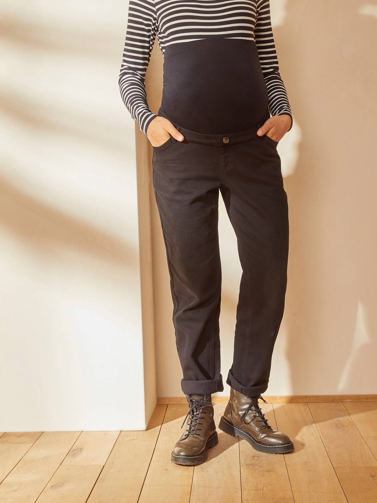 Calça jeans de gestante estilo 