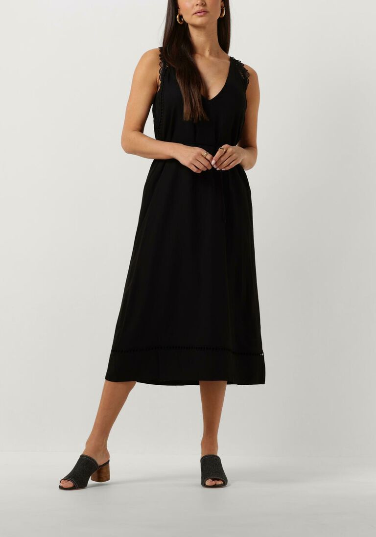 zwarte suncoo midi jurk cristy