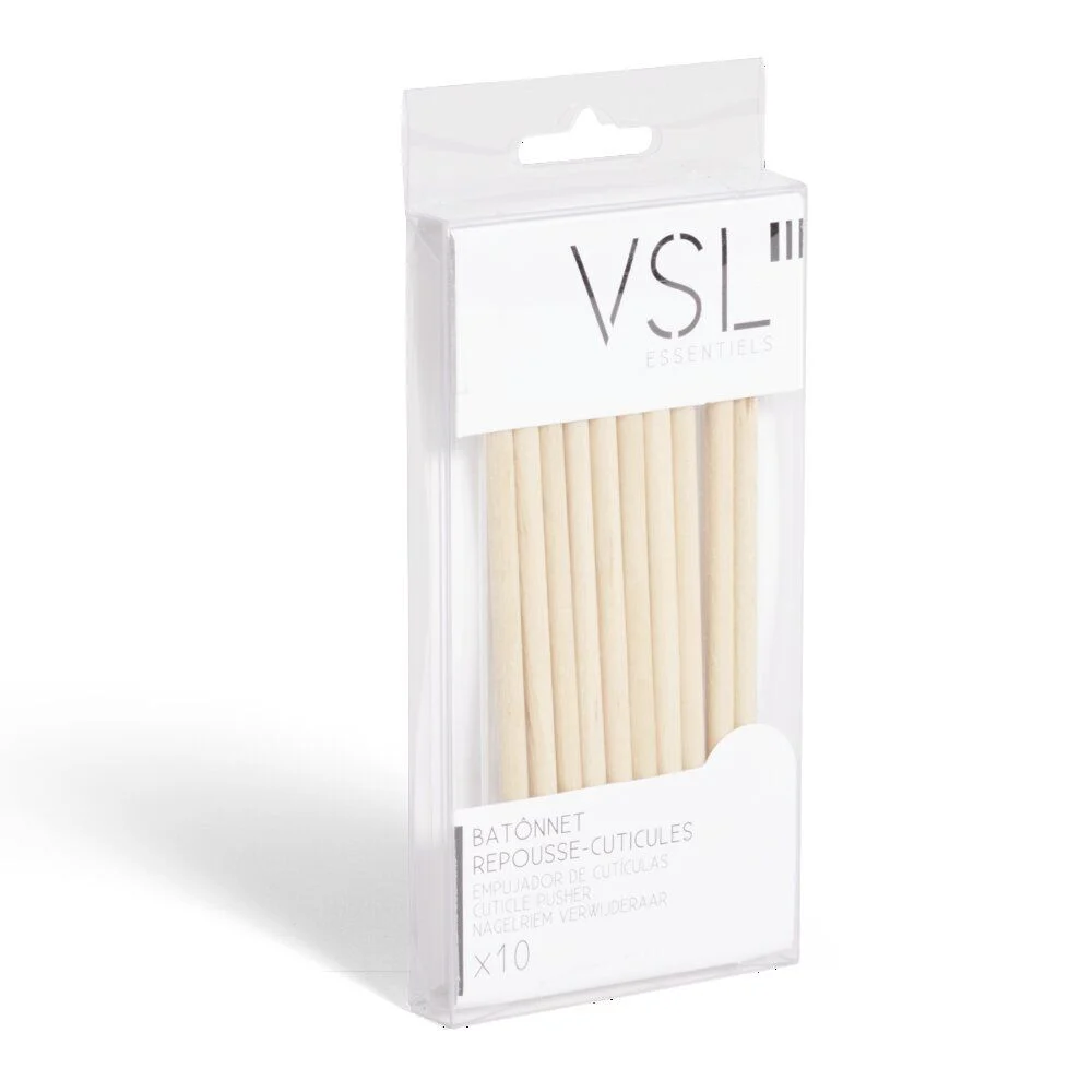 Lot de 10 bâtonnets repousse-cuticules en bambou
