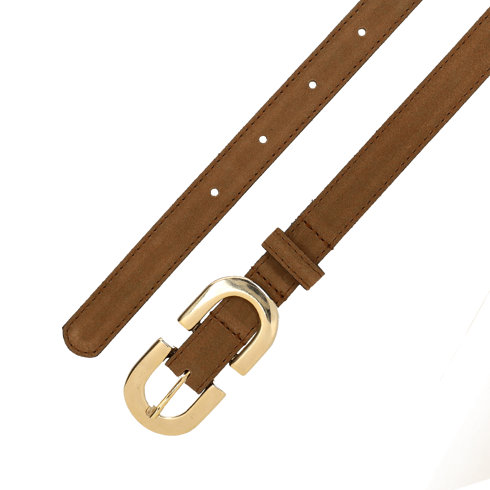 Taupe suède riem met gouden chain