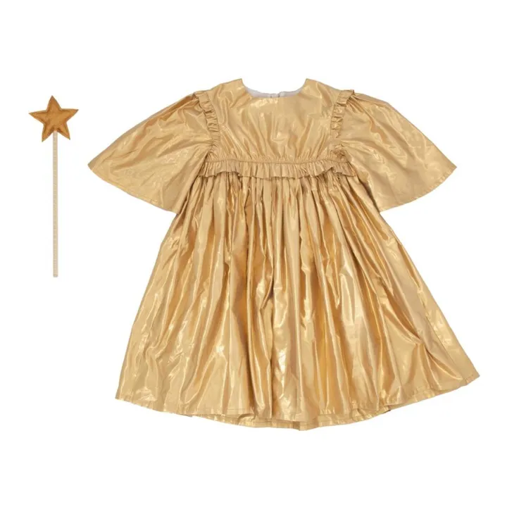 Meri Meri Déguisement robe d'ange en lamé et baguette | Doré