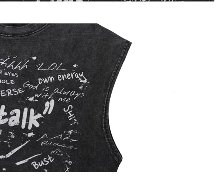 CHIC ERRO - Tanktop met ronde hals en letters