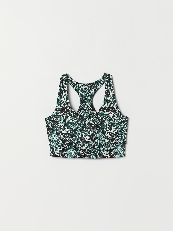 Top esportivo estampado - Branco/verde